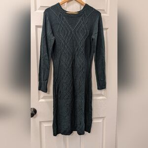 Connected Apparel Teal Cable Knit Sweater